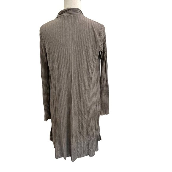 MM LaFleur Side Slit Ribbed Lightweight Cardigan Sweater Topper Gray size Medium - Picture 5 of 8